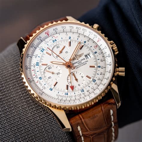 breitling navitimer rose gold replica|breitling navitimer gold bezel.